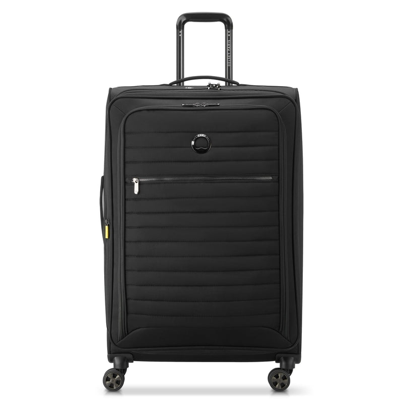 DELSEY PARIS Cruise 3.0 Softside Expandable Luggage with Spinner Wheels, Black, Checked - Large 28 Inch