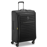 DELSEY PARIS Cruise 3.0 Softside Expandable Luggage with Spinner Wheels, Black, Checked - Large 28 Inch