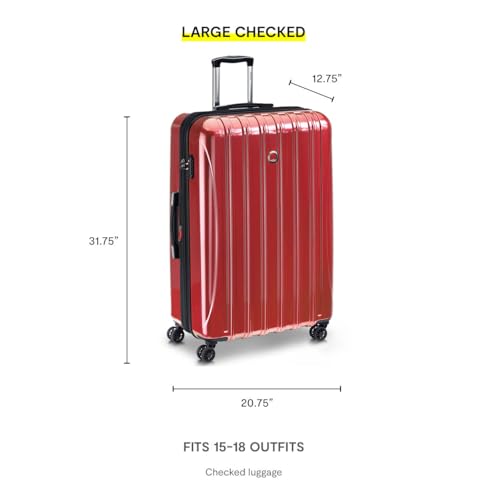 DELSEY PARIS Helium Aero, 28 Inch Checked-Large Luggage, Metallic Green