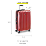 DELSEY PARIS Helium Aero Hardside Expandable Luggage with Spinner Wheels, Brick Red, Checked - Large 28 Inch