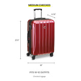 DELSEY PARIS Helium Aero Hardside Expandable Luggage with Spinner Wheels, Brick Red, Checked - Medium 24 Inch