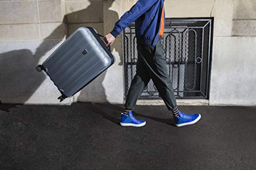 DELSEY PARIS Helium Aero Hardside Expandable Luggage with Spinner Wheels, Brushed Charcoal, Checked - Medium 24 Inch