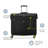 DELSEY PARIS Helium DLX Rolling Garment Bag with Spinner Wheels, Black