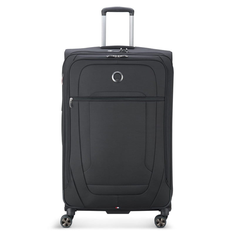 DELSEY PARIS Helium DLX Softside Expandable Luggage with Spinner Wheels, Black, Checked - Large 29 Inch