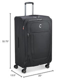 DELSEY PARIS Helium DLX Softside Expandable Luggage with Spinner Wheels, Black, Checked - Large 29 Inch