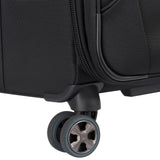 DELSEY PARIS Helium DLX Softside Expandable Luggage with Spinner Wheels, Black, Checked - Medium 25 Inch
