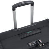 DELSEY PARIS Helium DLX Softside Expandable Luggage with Spinner Wheels, Black, Checked - Medium 25 Inch
