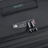 DELSEY PARIS Helium DLX Softside Expandable Luggage with Spinner Wheels, Black, Checked - Medium 25 Inch