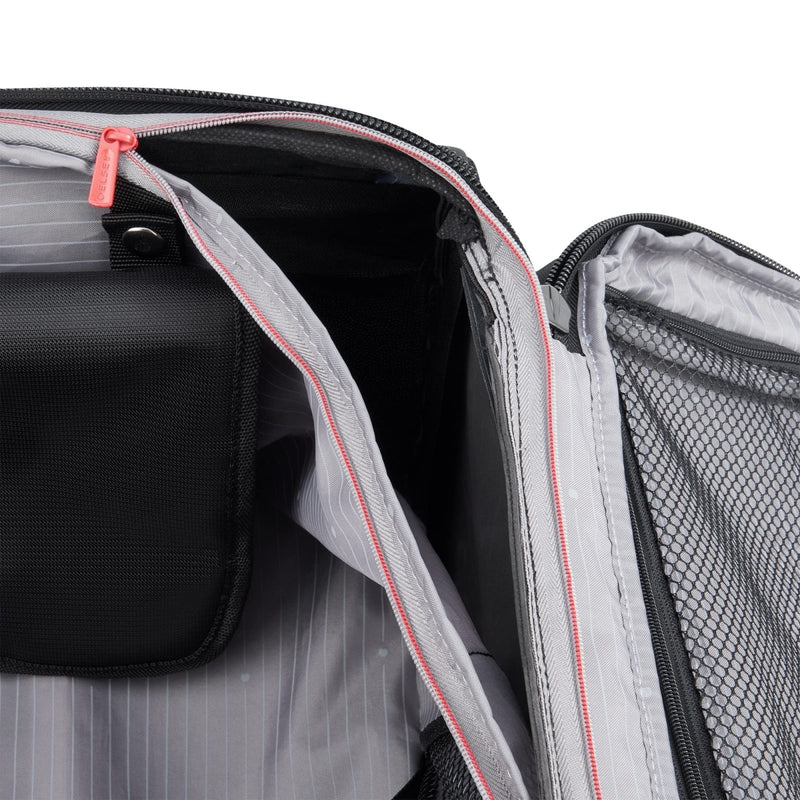 DELSEY PARIS Helium DLX Softside Expandable Luggage with Spinner Wheels, Black, Checked - Medium 25 Inch