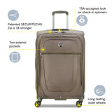 DELSEY PARIS Helium DLX Softside Expandable Luggage with Spinner Wheels, Navy Blue, Checked - Medium 25 Inch