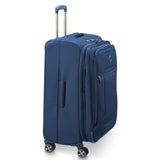DELSEY PARIS Helium DLX Softside Expandable Luggage with Spinner Wheels, Navy Blue, Checked - Medium 25 Inch