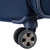 DELSEY PARIS Helium DLX Softside Expandable Luggage with Spinner Wheels, Navy Blue, Checked - Medium 25 Inch