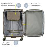 DELSEY PARIS Helium DLX Softside Expandable Luggage with Spinner Wheels, Navy Blue, Checked - Medium 25 Inch