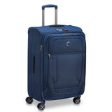 DELSEY PARIS Helium DLX Softside Expandable Luggage with Spinner Wheels, Navy Blue, Checked - Medium 25 Inch