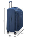 DELSEY PARIS Helium DLX Softside Expandable Luggage with Spinner Wheels, Navy Blue, Checked - Medium 25 Inch