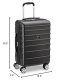 DELSEY PARIS Margot Hardside Luggage, Dual Wheel Spinners for Smooth Travel, Expandable with Spacious & Organizable compartments, Men and Women, Black, Carry - On 20 - Inch