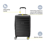 DELSEY PARIS Margot Hardside Luggage, Dual Wheel Spinners for Smooth Travel, Expandable with Spacious & Organizable compartments, Men and Women, Black, Large Check - In 28 - Inch