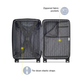 DELSEY PARIS Margot Hardside Luggage, Dual Wheel Spinners for Smooth Travel, Expandable with Spacious & Organizable compartments, Men and Women, Black, Large Check - In 28 - Inch