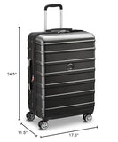 DELSEY PARIS Margot Hardside Luggage, Dual Wheel Spinners for Smooth Travel, Expandable with Spacious & Organizable compartments, Men and Women, Black, Medium Check - in 24 - Inch