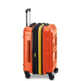 DELSEY PARIS Rempart Hardside Expandable Luggage with Spinner Wheels, Orange, Carry - On 19 Inch