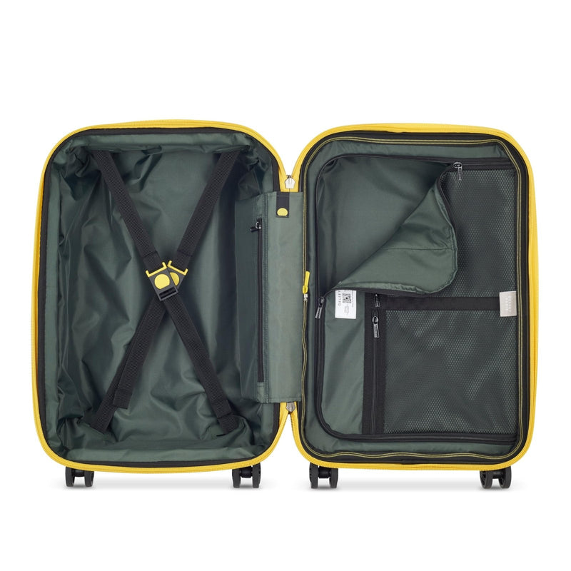DELSEY PARIS Rempart Hardside Expandable Luggage with Spinner Wheels, Orange, Carry - On 19 Inch