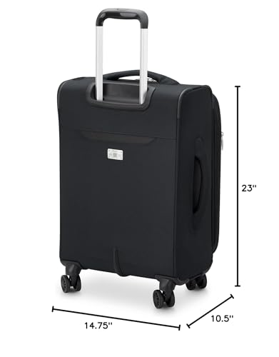 DELSEY PARIS Sky Max 2.0 Softside Expandable Luggage with Spinner Wheels, Black, Carry - on 21 Inch
