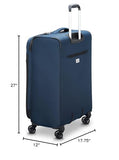 DELSEY PARIS Sky Max 2.0 Softside Expandable Luggage with Spinner Wheels, Blue, Checked - Medium, 24 Inch