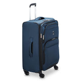 DELSEY PARIS Sky Max 2.0 Softside Expandable Luggage with Spinner Wheels, Blue, Checked - Medium, 24 Inch