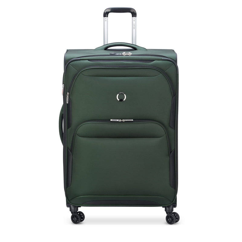 DELSEY PARIS Sky Max 2.0 Softside Expandable Luggage with Spinner Wheels, Green, Checked - Large, 28 Inch