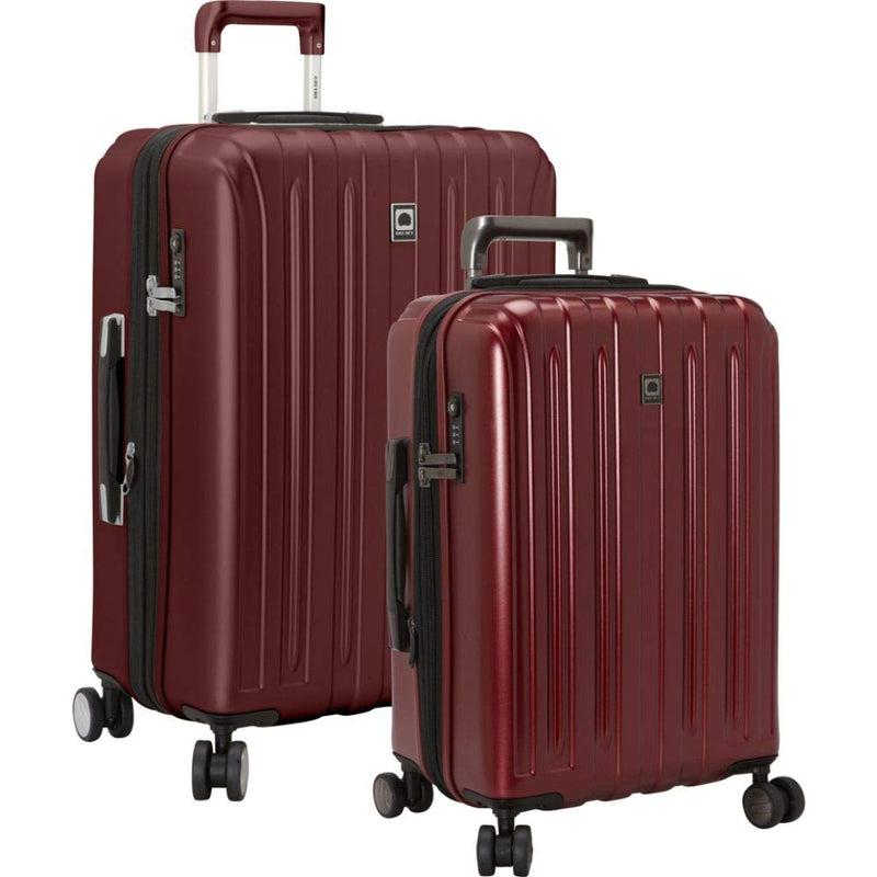 DELSEY PARIS Titanium Hardside Expandable Luggage with Spinner Wheels, Black Cherry Red, 2 - Piece Set (21/25)
