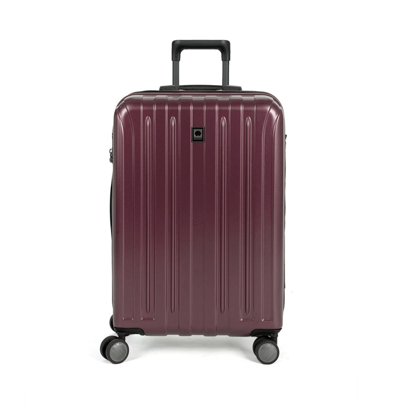 DELSEY PARIS Titanium Hardside Expandable Luggage with Spinner Wheels Checked Luggage, Purple, Checked - Medium 25 Inch