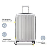 DELSEY PARIS Titanium Hardside Expandable Luggage with Spinner Wheels Checked Luggage, Silver, Checked - Medium 25 Inch