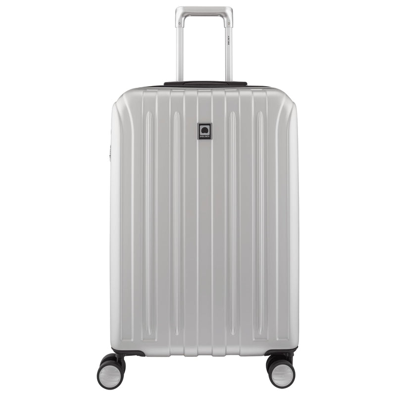 DELSEY PARIS Titanium Hardside Expandable Luggage with Spinner Wheels Checked Luggage, Silver, Checked - Medium 25 Inch