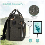 DERJUNSTAR Diaper Bag Backpack, Large Baby Bag with Changing Pad, Thick Padded Back & Straps, Laptop Compartment, Waterproof Travel Backpack with USB Port, Multi - Function for Mom & Dad, Army Green