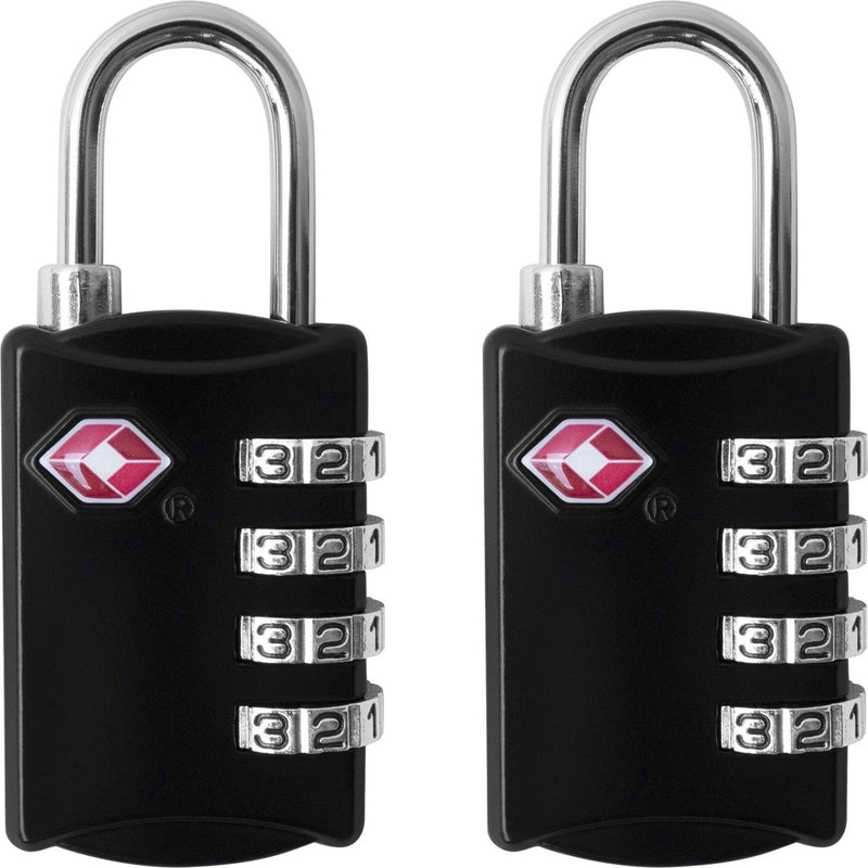 Desired Tools TSA Locks for Luggage, 2 - Pc Durable Steel Padlock, Keyless Easy to Read 4 - Digit Combination Lock for Backpacks, Travel Suitcases, Toolbox, Filing Cabinets, Baggage & Gym Locker, Black