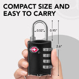 Desired Tools TSA Locks for Luggage, 2 - Pc Durable Steel Padlock, Keyless Easy to Read 4 - Digit Combination Lock for Backpacks, Travel Suitcases, Toolbox, Filing Cabinets, Baggage & Gym Locker, Black