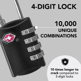 Desired Tools TSA Locks for Luggage, 2 - Pc Durable Steel Padlock, Keyless Easy to Read 4 - Digit Combination Lock for Backpacks, Travel Suitcases, Toolbox, Filing Cabinets, Baggage & Gym Locker, Black