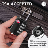 Desired Tools TSA Locks for Luggage, 2 - Pc Durable Steel Padlock, Keyless Easy to Read 4 - Digit Combination Lock for Backpacks, Travel Suitcases, Toolbox, Filing Cabinets, Baggage & Gym Locker, Black