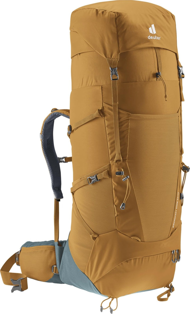 Deuter Aircontact Core 50+10L Hiking Backpack - Almond - Teal