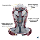 Deuter Kid Comfort Child Carrier and Backpack for Travel & Hiking with Toddlers - Maron
