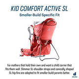 Deuter Kid Comfort Child Carrier Hiking Backpack I Active Standard Fit & Active SL Women's Fit - Currant
