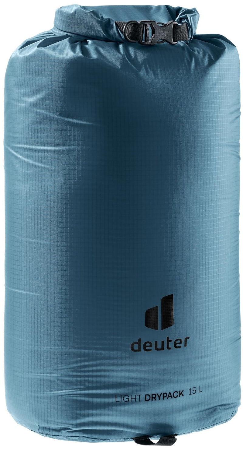 Deuter Light Drypack 15, Water - Resistant 15 - Liter Ripstop Roll - Top Dry Pack Sack Keeps Gear Dry for Hiking, Trekking, Camping & Kayaking - Atlantic