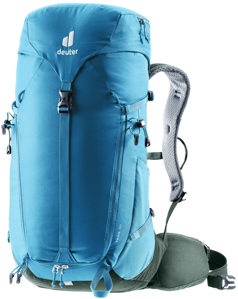 Deuter Trail 30L Backpack for Biking, Hiking & Trekking with Narrow Fit, U - Frame & Superior Breathability - Wave - Ivy