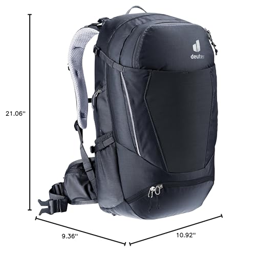Deuter Trans Alpine 30L Backpack for Biking, Mountain Biking, & Bikepacking with U - Frame & Superior Breathability - Black