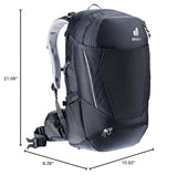 Deuter Trans Alpine 30L Backpack for Biking, Mountain Biking, & Bikepacking with U - Frame & Superior Breathability - Black