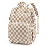 Dezcrab Baby Diaper Bag Backpack for Mom, Large Capacity Travel Nappy Bag for Boys & Girls with Stroller Straps (Corduroy Checkered Brown)