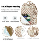 Dezcrab Baby Diaper Bag Backpack for Mom, Large Capacity Travel Nappy Bag for Boys & Girls with Stroller Straps (Corduroy Checkered Brown)