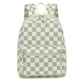 Dezcrab Corduroy Mini Backpack Purse Fashion Small Backpack Casual Daypack for Women Girls School Travel (Checkered Green)