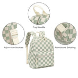 Dezcrab Corduroy Mini Backpack Purse Fashion Small Backpack Casual Daypack for Women Girls School Travel (Checkered Green)