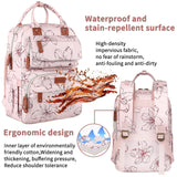 Diaper Bag Backpack, Baby Girl Diaper Bag for Mom, Large Pink Floral Diaper Bag Backpack for Girls, Waterproof Mom Backpack for Work Travel Holiday with Insulated Pockets and Stroller Straps